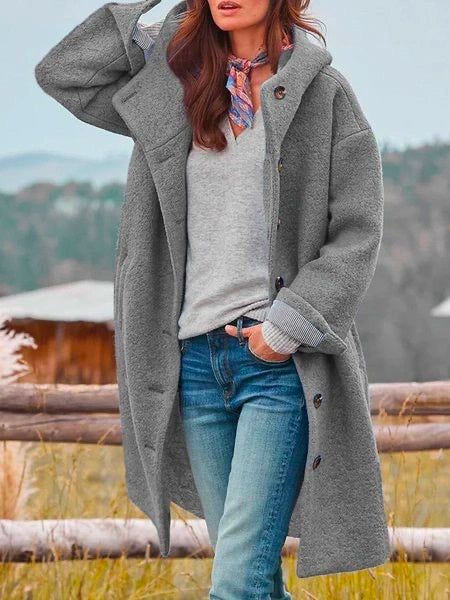 Leonie™ | Warmer Kuschelmantel - Grau / S