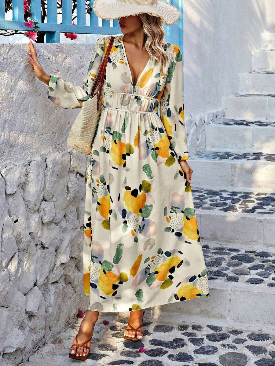 Nicel | Florales Kleid mit Laternenärmel