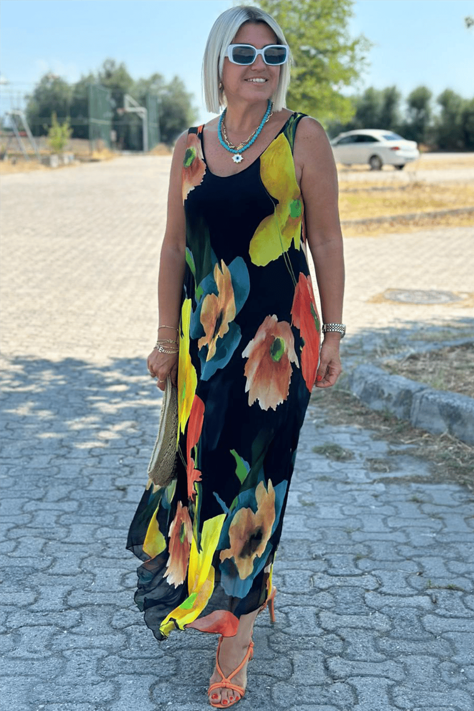 Mildre | Maxikleid aus Seide mit floralem Muster