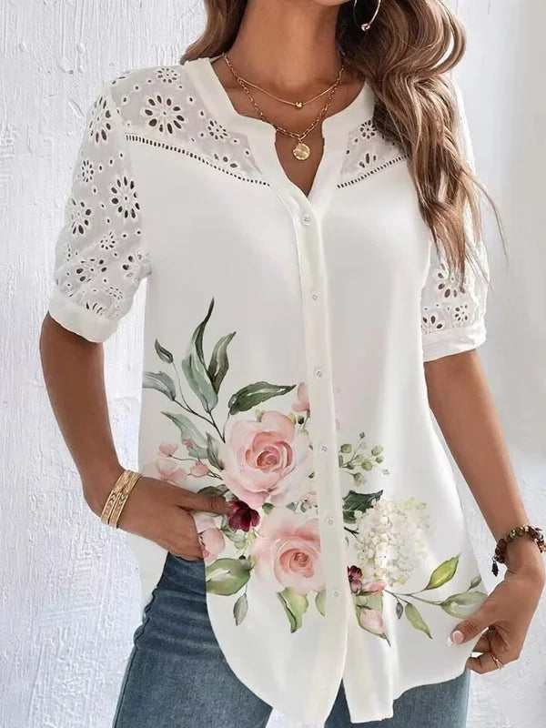Fran | Elegantes Hemdsärmelchen mit Druck