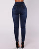 Violetta™ – High-Waist Jeans mit Doppelknopfleiste - Dunkelblau / S