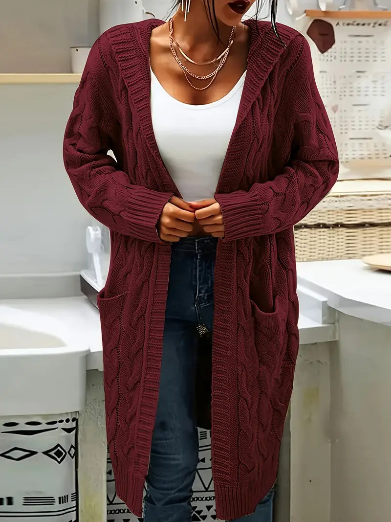 Isabell | Damen-Cardigan mit Taschen - Rot / S