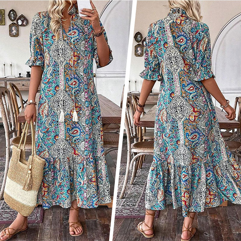 Elgina | Feminines Boho-Kleid im floralen Design