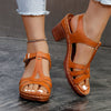 Tifany | Retro-Sandalen mit Blockabsatz und verstellbarem Riemen
