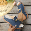 Nycha | Flache Sandalen mit offener Spitze und Schnalle