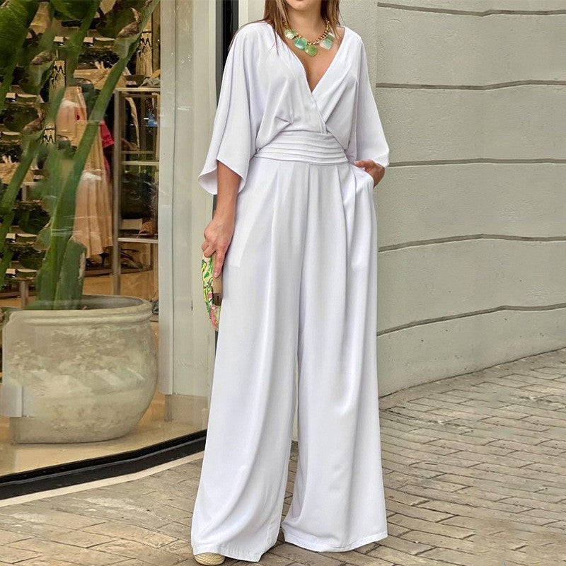 Rylee | Modischer Damen-Overall mit breiten Socken und V-förmigen Details