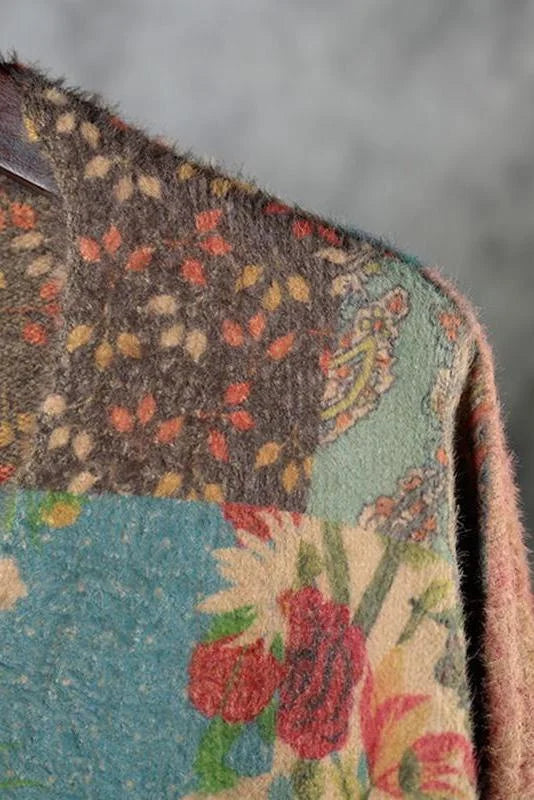 Marieth | Bunter Boho-Strickpullover mit Blumenmuster