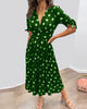 Caliste | Stilvolles Kleid mit Polka-Dots und tiefem V-Ausschnitt