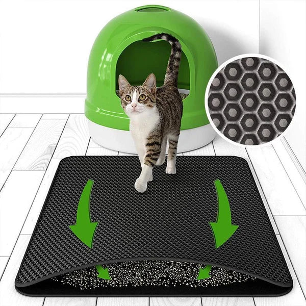 WabenMatte™ | Luxuriöse Waben-Katzenstreumatte | 50% RABATT HEUTE! - New Arrivals - Schwarz / S (30x30 cm)