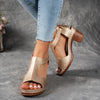 Zinia | Elegante T-Strap-Keilsandalen mit Schnalle