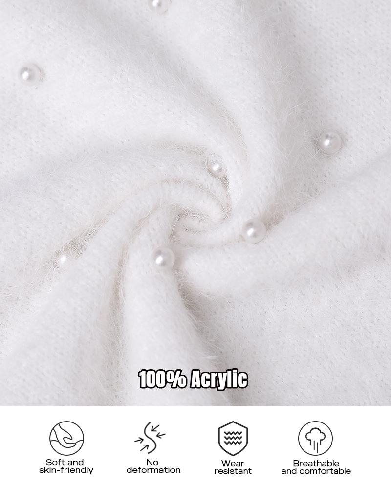 Averie | Perlenbesetzte V-Ausschnitt-Pullover