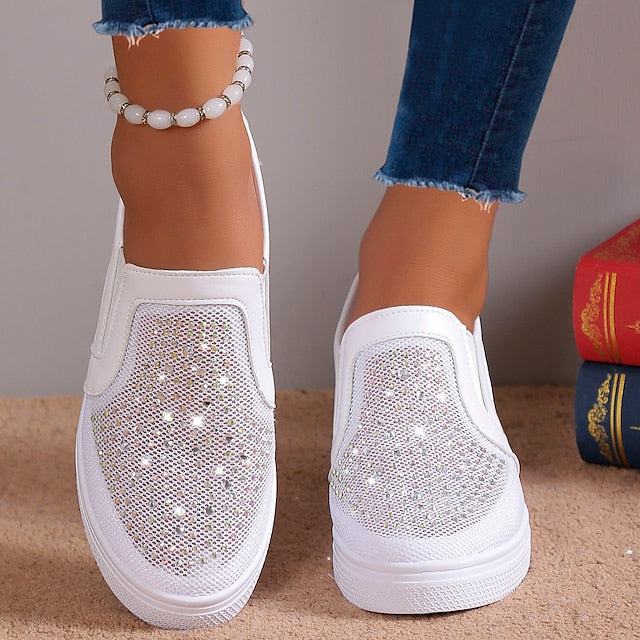 Cleofee | Glamouröse Sportschuhe mit Kristallbesatz