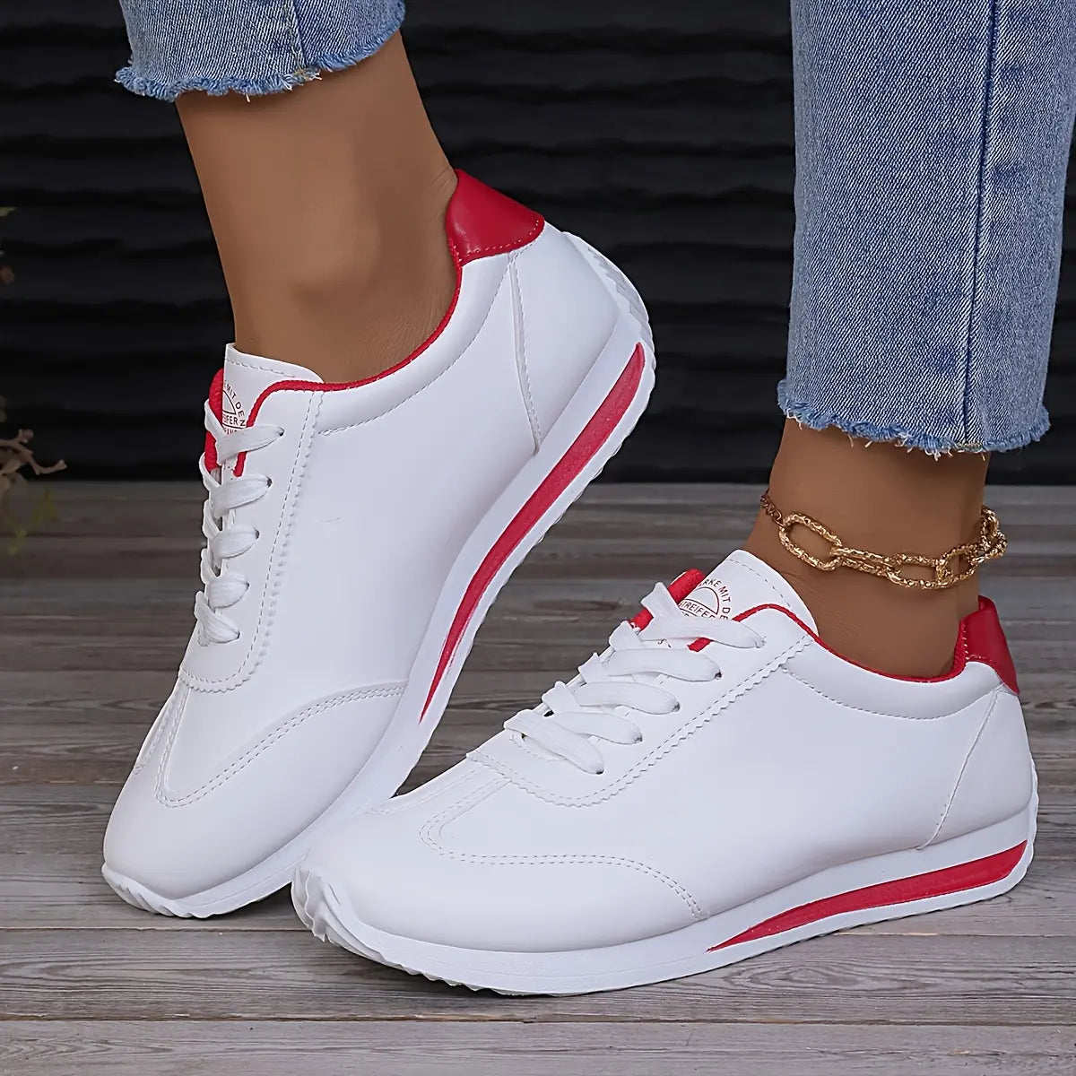 Abigail | Einfarbige Freizeit-Sportschuhe für Damen mit dicken Sohlen
