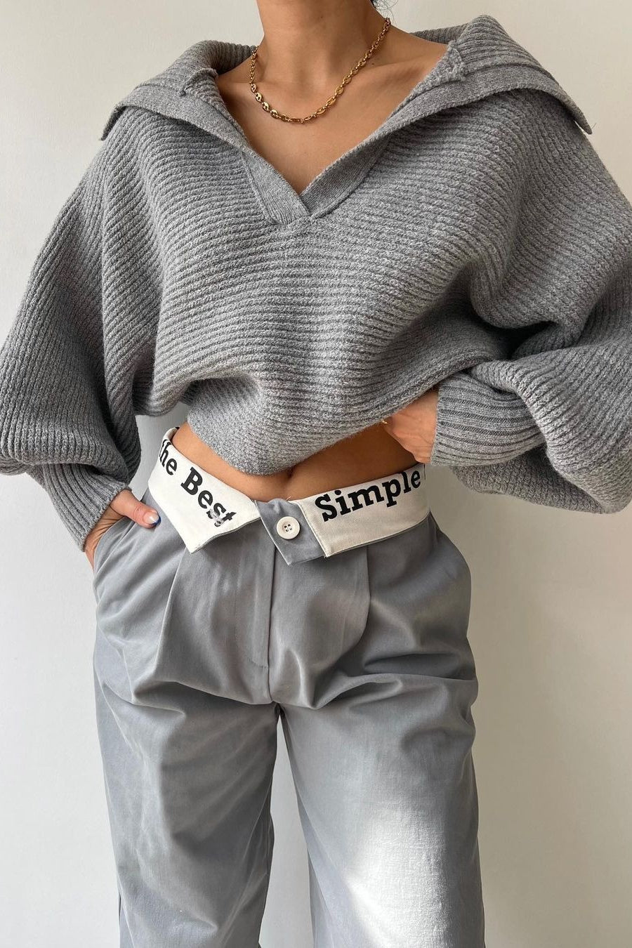 Clarybel | Kuscheliger Pullover mit offenem Kragen und Strukturstrick