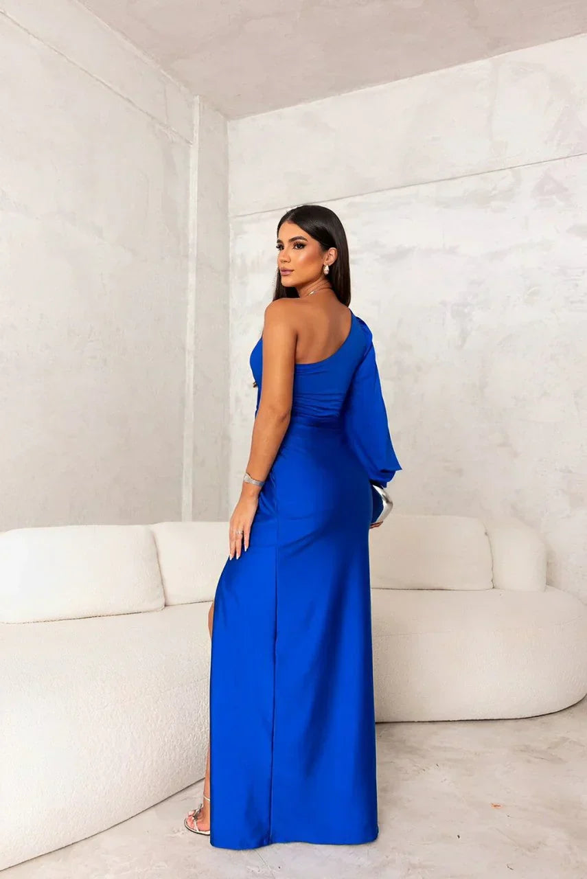 Avalon | Satin Maxikleid mit Schlitz