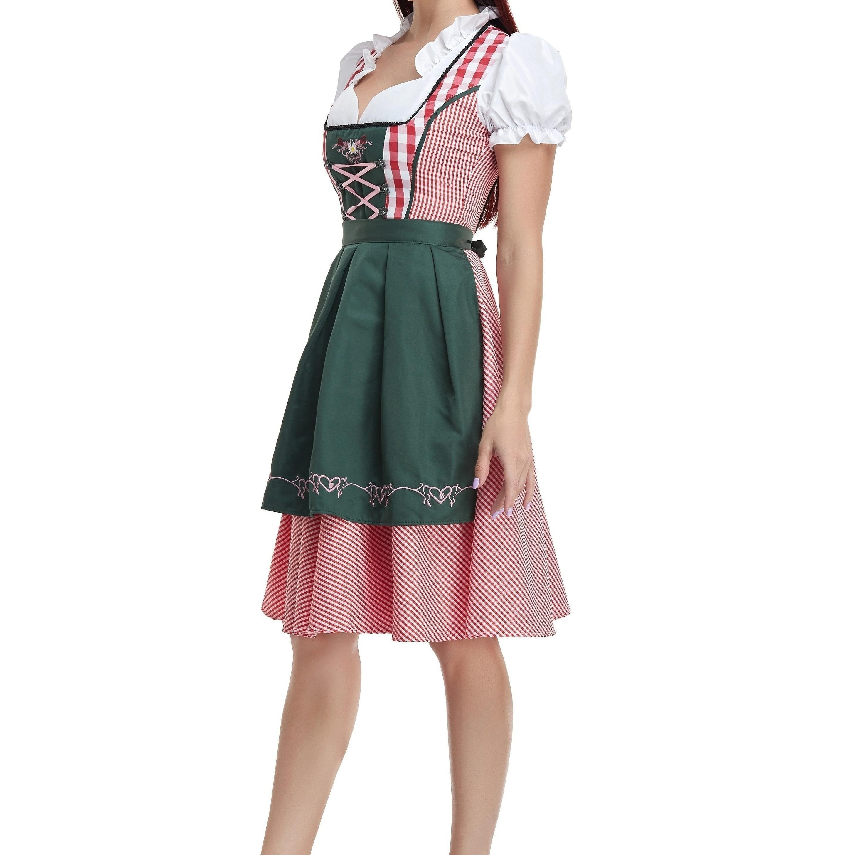 Damen Olivgrünes Dirndl Kleid Oktoberfest
