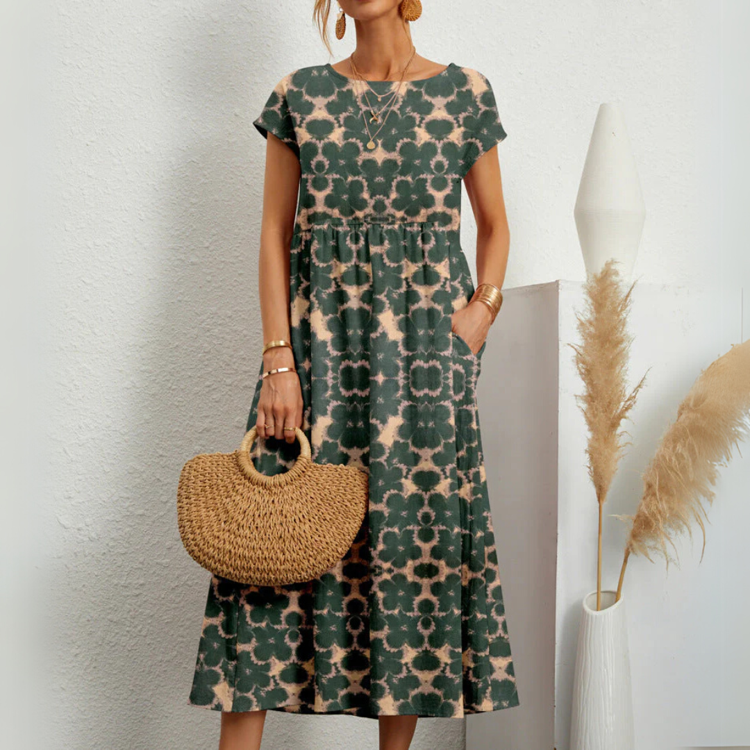 Esti | Florales Midikleid im böhmischen Stil