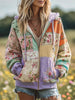Florina | Kapuzenjacke mit Blumen- und Karomuster