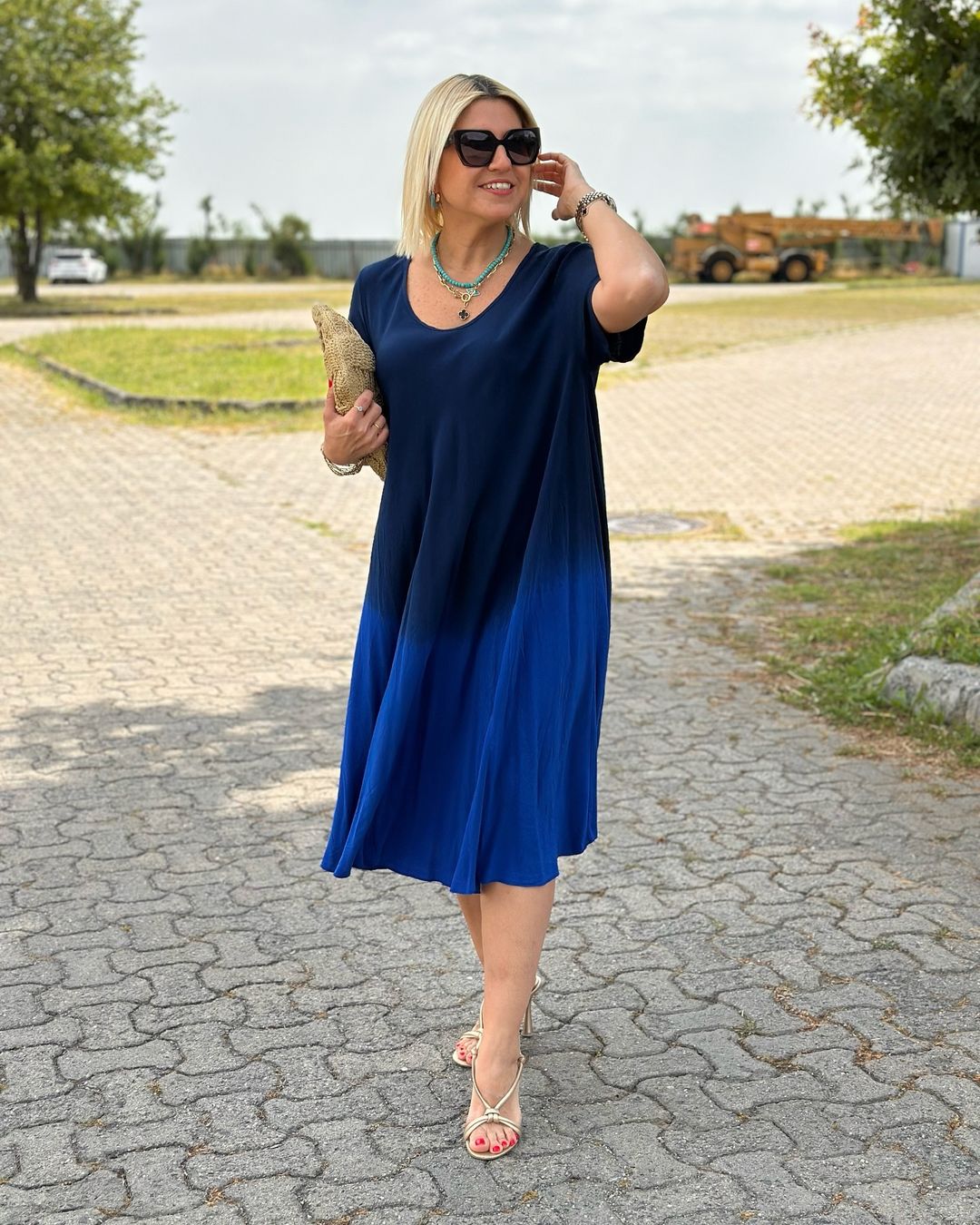 Samara | Bequemes Kleid aus Baumwolle im Batik-Stil