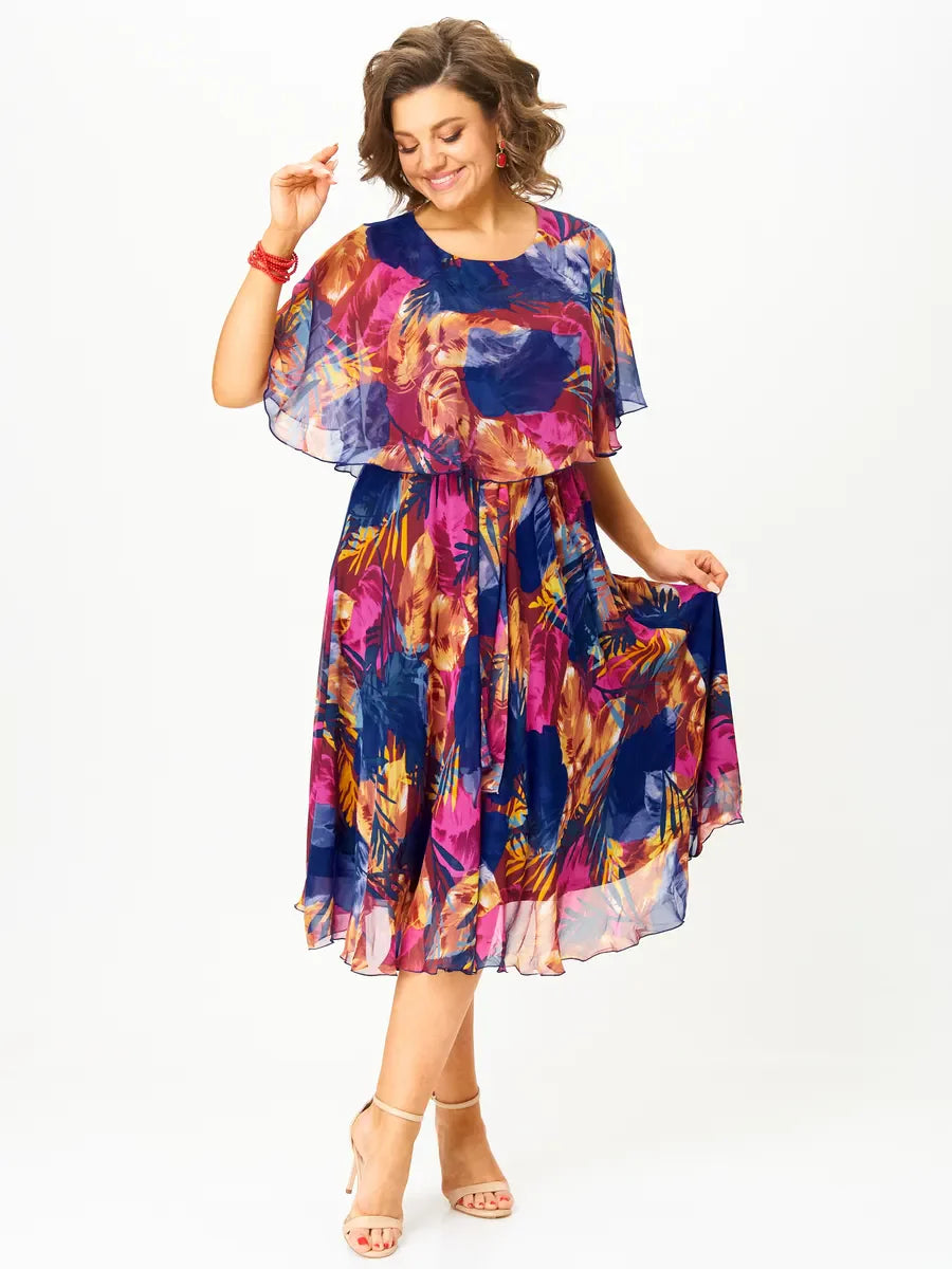 Aila | elegantes Chiffonkleid in Plus-Size