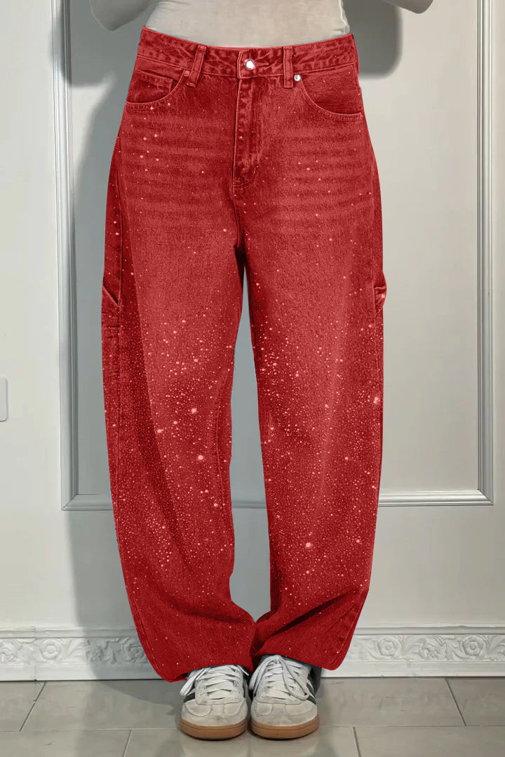 Cris | Trendige Loose-Fit Jeans mit Glitzer