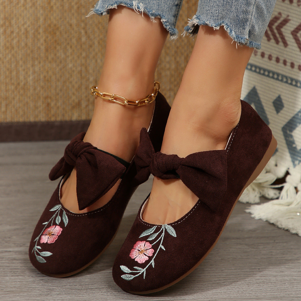 Nataly | modische flache Schuhe mit Schleifenakzent