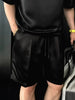 Rowell | elegantes Freizeit-Set aus seidigem T-Shirt und Shorts