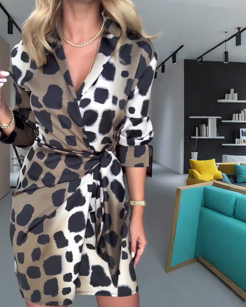Pavina | Damen-Casualkleid mit Leopardenmuster