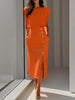 Nice | Einfarbiges Midikleid mit Knopfleiste