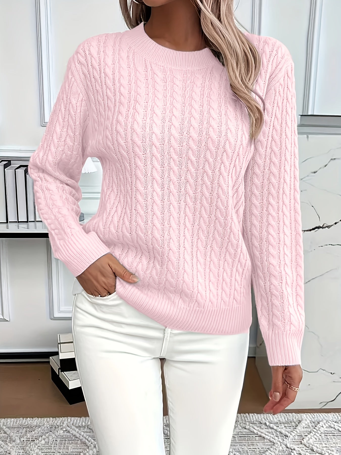 Glenda | Zopfmuster-Strickpullover