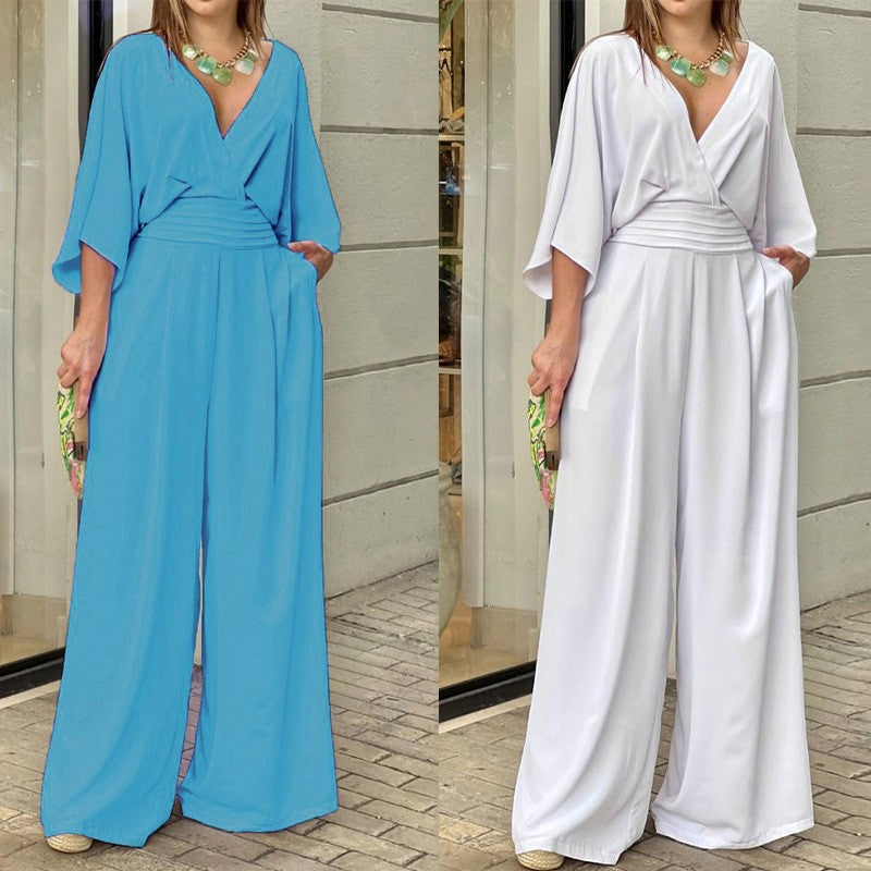 Rylee | Modischer Damen-Overall mit breiten Socken und V-förmigen Details