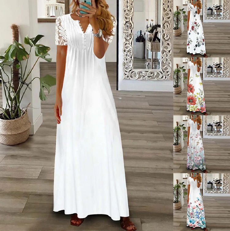 Carissa | Kurzarmkleid mit Spitzenprint