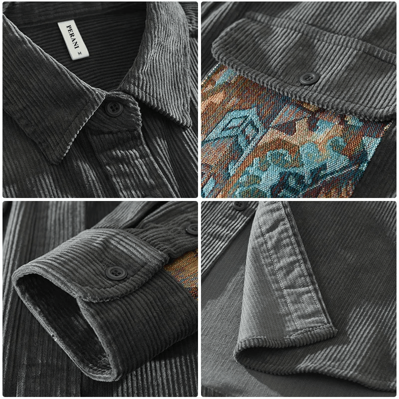 Oskar™ - Modernes Patchwork-Hemd - Grau / M