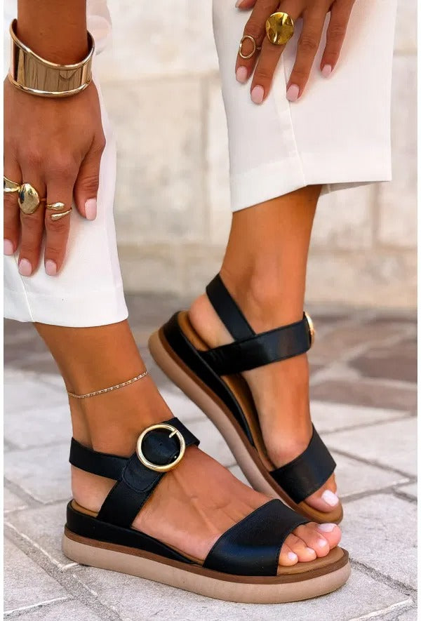 Ayah | bequeme Sandalen im Valencia-Stil mit goldenen Akzenten