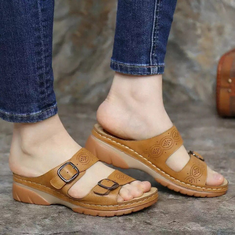 Abell | Damen Sandalen aus Leder mit verstellbarem Riemen