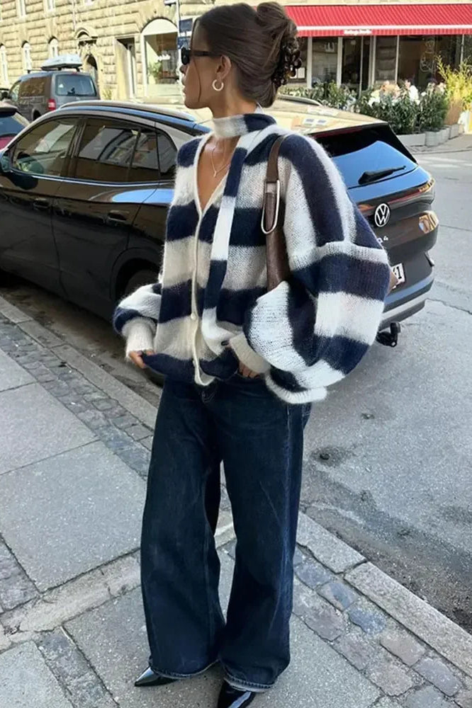 Livia | Gestreifte Strickjacke