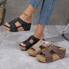 Noora | Modische Keilsandalen mit funktionellem Reißverschluss