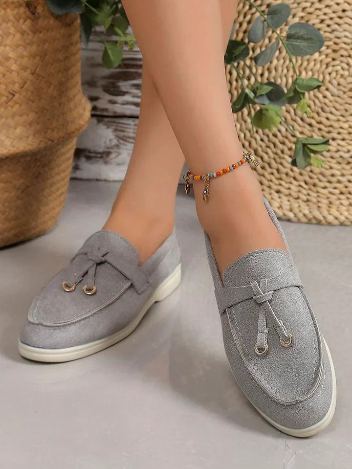 Yany | Damen-Loafers aus Wildleder mit geknoteter Quaste