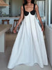 Ria | Zweifarbiges Bustier-Maxikleid