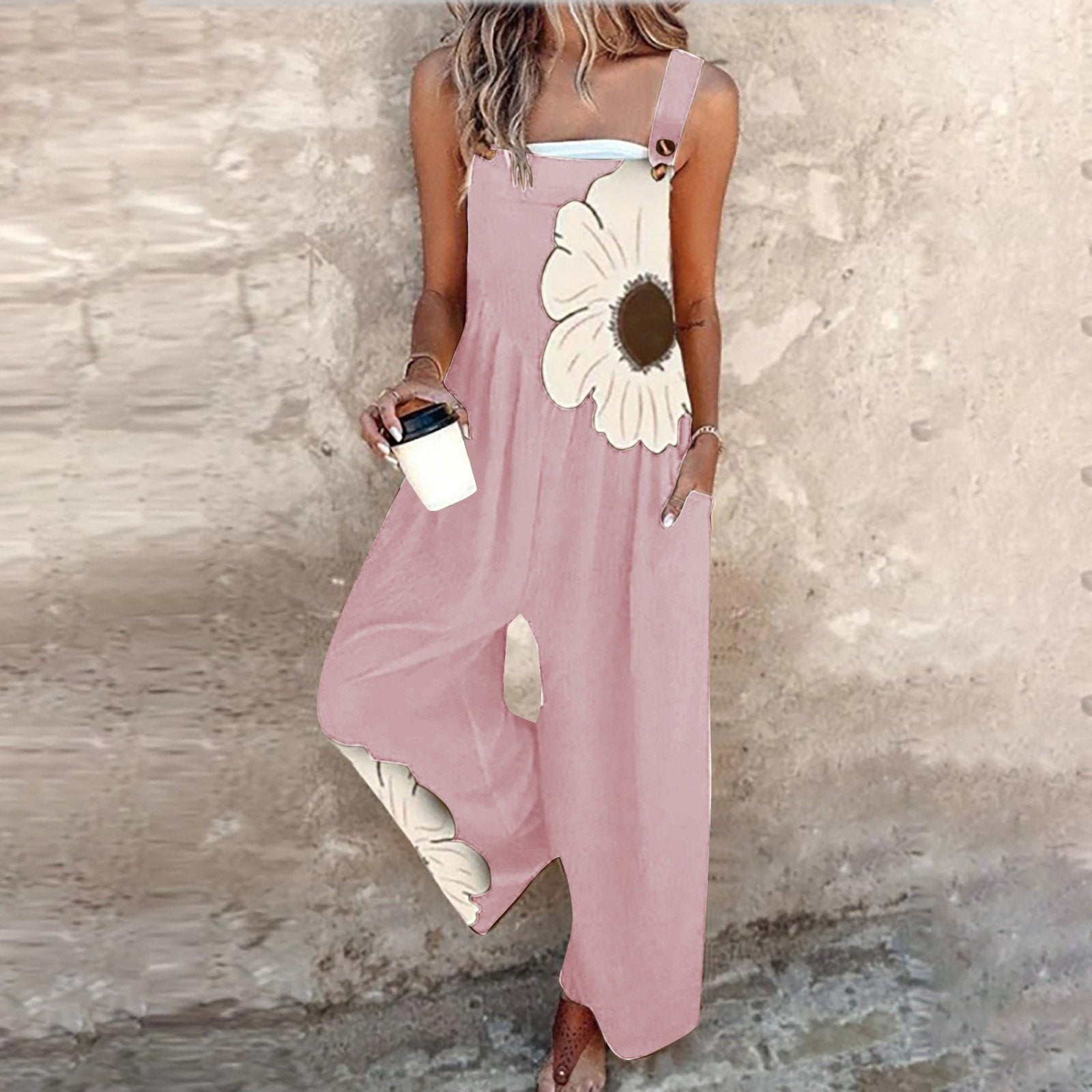 Kyra | Trendiger Overall mit bedruckten Hosenträgern