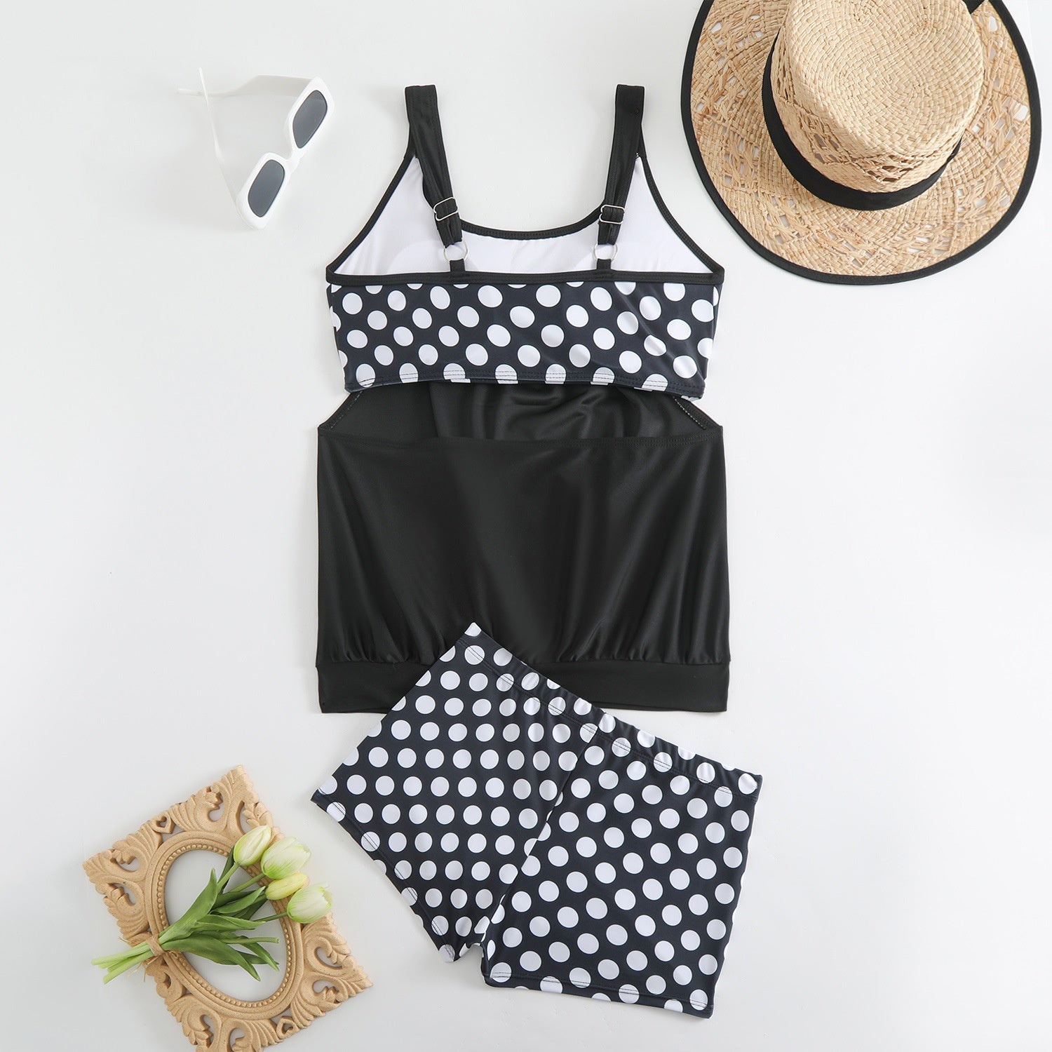 👙 Damski dwuczęściowy kostium kąpielowy w grochy