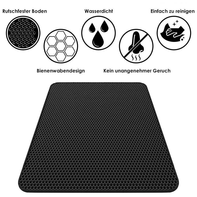 WabenMatte™ | Luxuriöse Waben-Katzenstreumatte | 50% RABATT HEUTE! - New Arrivals - Schwarz / S (30x30 cm)