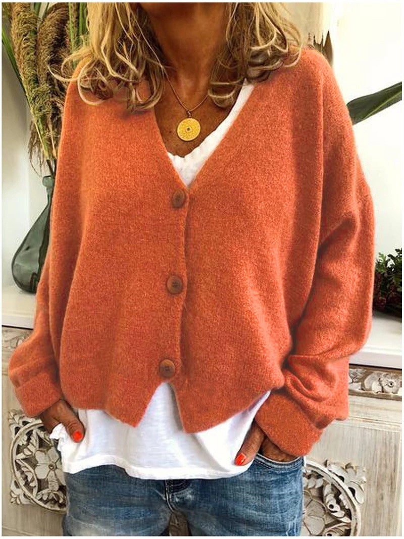 Selina™ | Chic Strickjacke für Damen - Orange / S