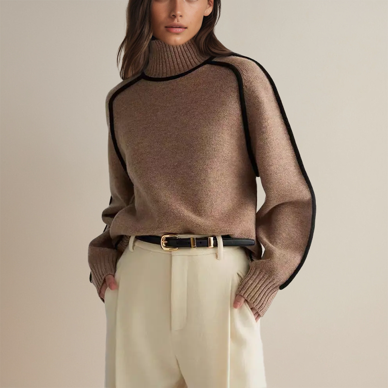 Valeria™ | Schicker Rollkragenpullover - Braun / S