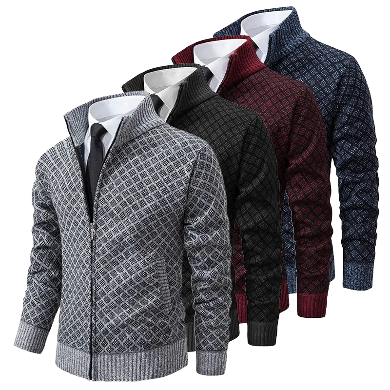 Edward™ | Moderne Herrenjacke - Mens Sweater - Grau / M