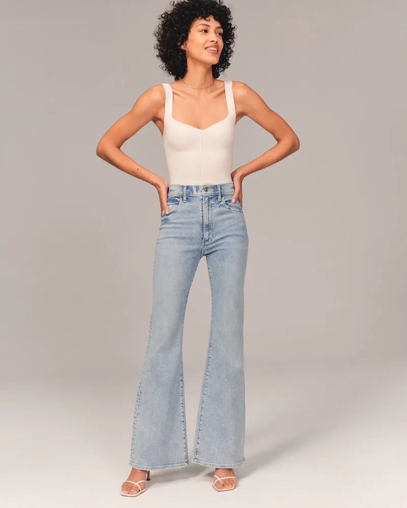 Cienna | Stretch-Jeans mit hoher Taille und weitem Bein