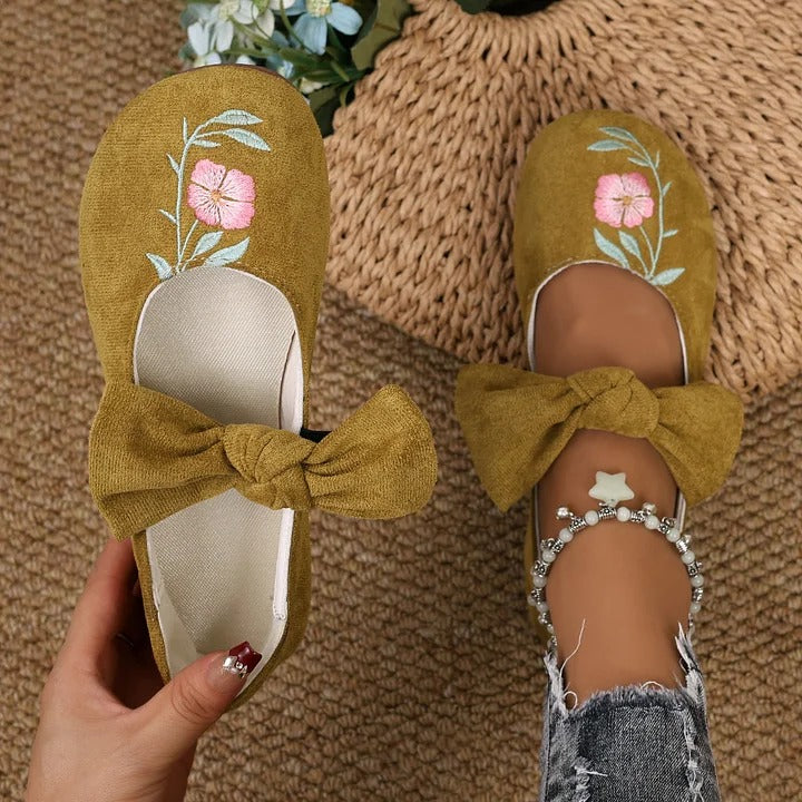 Nataly | modische flache Schuhe mit Schleifenakzent