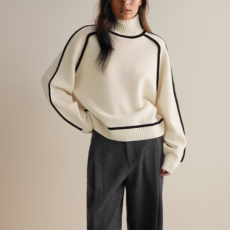 Valeria™ | Schicker Rollkragenpullover - Braun / S