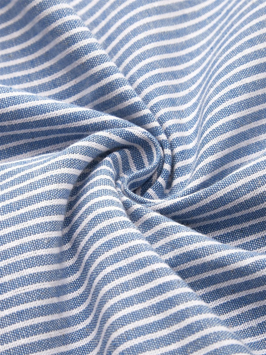 Angil | Gestreiftes Midikleid im Marine-Stil