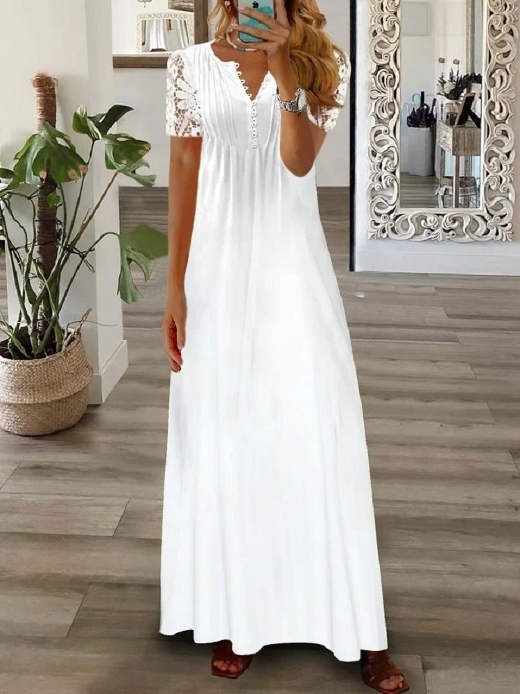 Carissa | Kurzarmkleid mit Spitzenprint